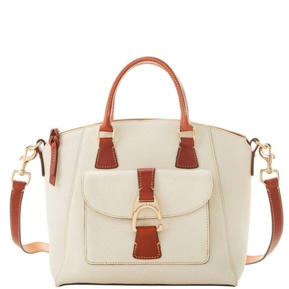 Dooney and Bourke PEBBLE GRAIN NAOMI SATCHEL- White - Picture 1 of 4